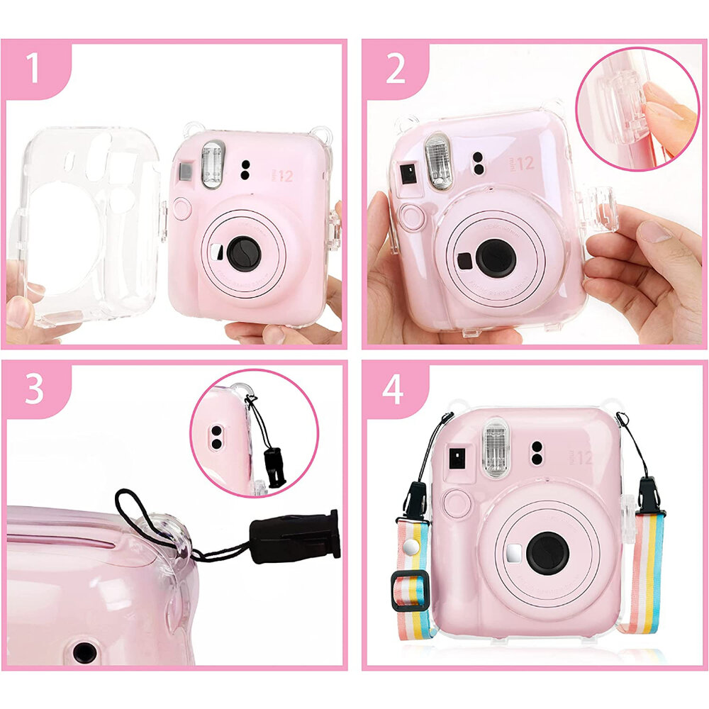 📷現貨 富士 instax mini 12 專用水晶殼 保護殼 mini12 透明/貼紙彩繪版 附風格背帶-圖片-10
