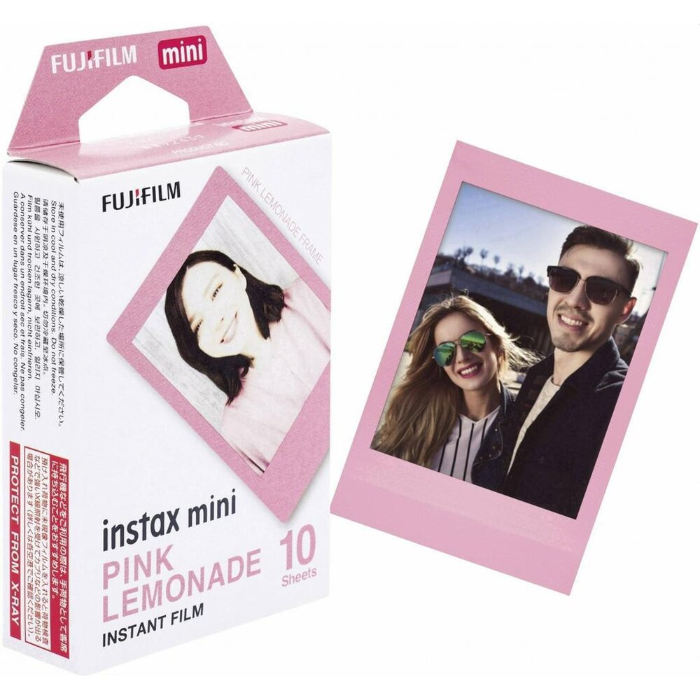 ✨富士📸 Instax Mini 粉紅檸檬 拍立得 底片 10張入 甜心粉紅邊框 現貨📸-圖片-1