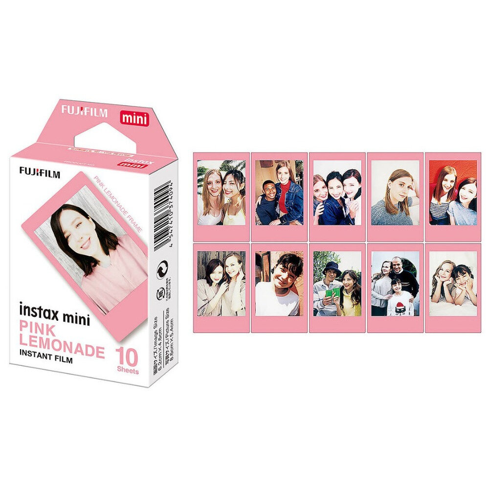 ✨富士📸 Instax Mini 粉紅檸檬 拍立得 底片 10張入 甜心粉紅邊框 現貨📸-圖片-3