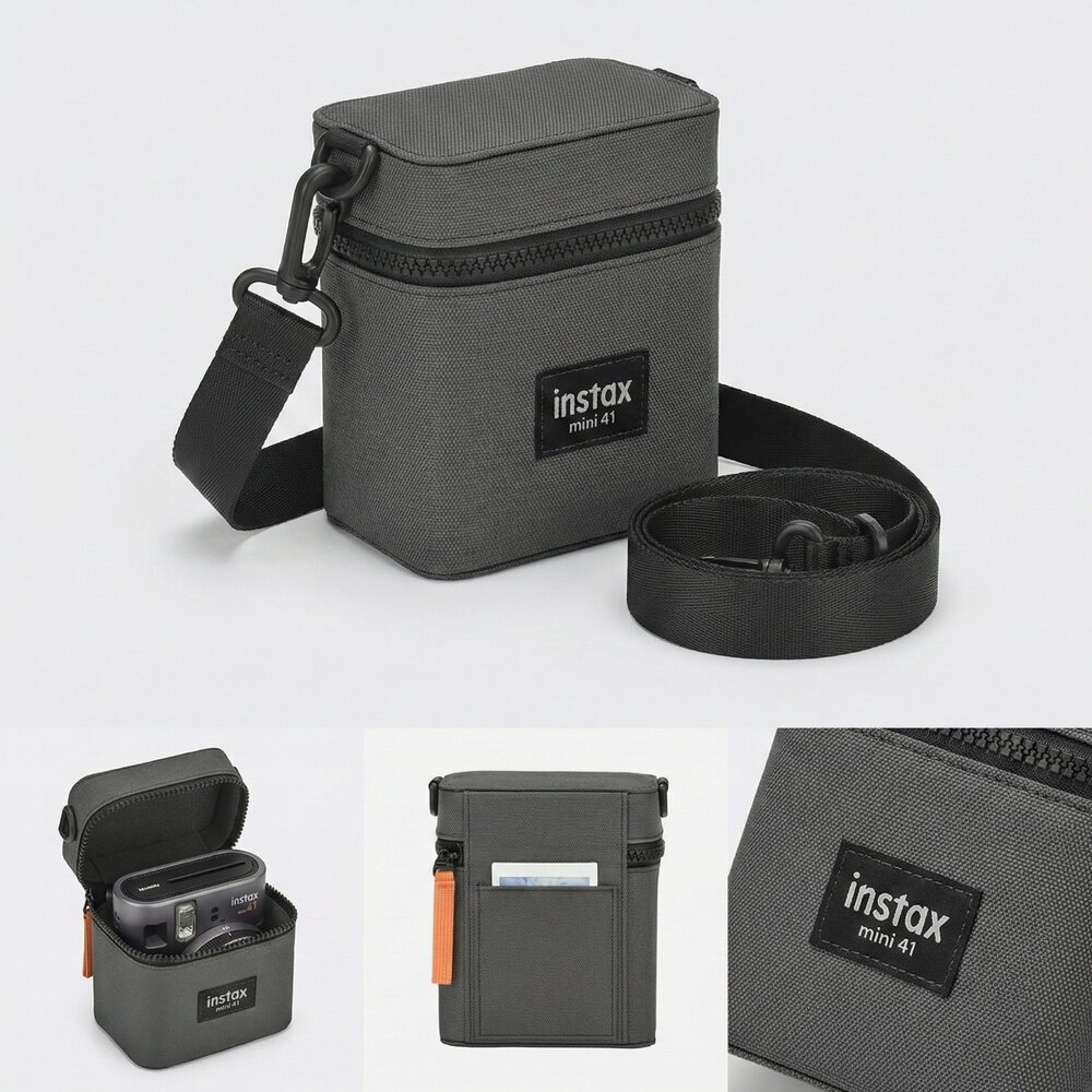 ✨富士Fujifilm🎞️ instax mini 41 原廠相機收納包 灰色 公司貨 現貨📸💼-圖片-2