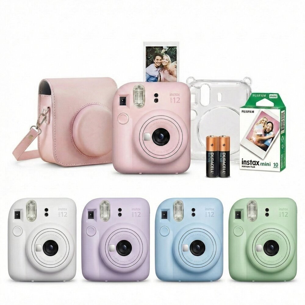  【限時購】 ✨限定🧧 instax mini 12 雙重防護全配組 5色任選 送4顆電池 特價📸