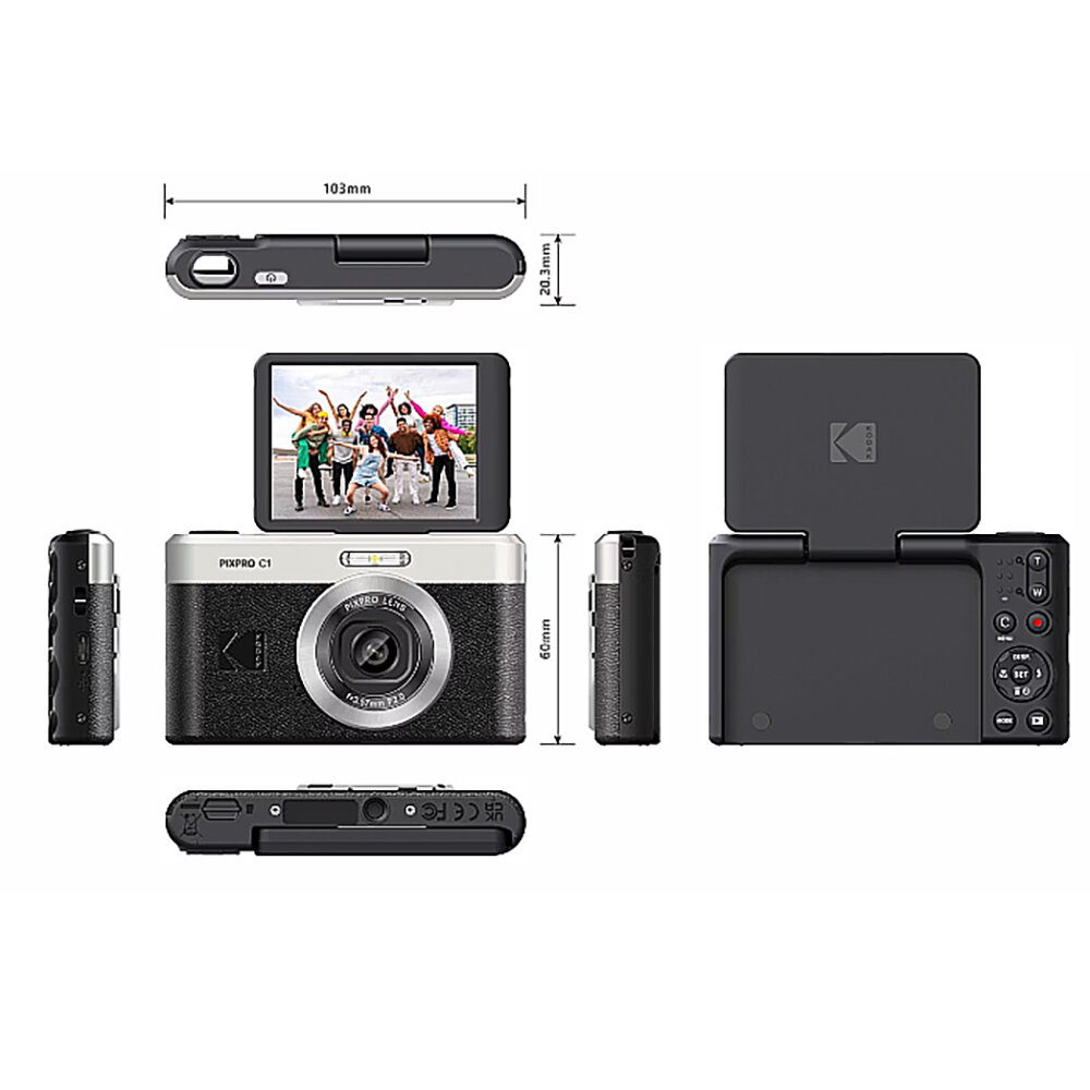 ✅現貨 公司貨2年保固🥇 Kodak PIXPRO C1 柯達 數位相機 復古CCD風 翻轉螢幕 Vlog 自拍 神器-圖片-9