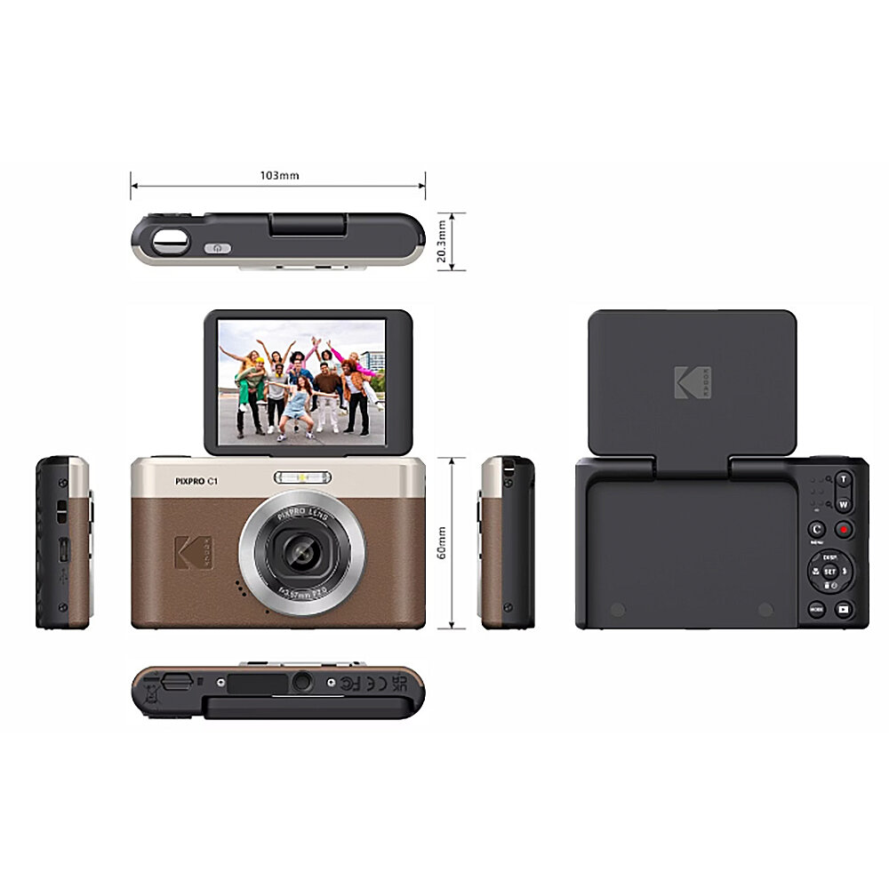 ✅現貨 公司貨2年保固🥇 Kodak PIXPRO C1 柯達 數位相機 復古CCD風 翻轉螢幕 Vlog 自拍 神器-圖片-10