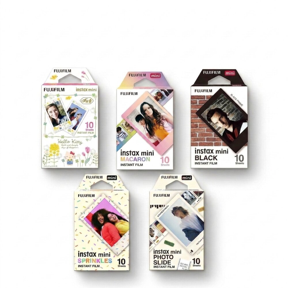 【限時購】✨富士🎞️ instax mini 拍立得底片 造型底片 凱蒂貓 黑邊 馬卡龍 花灑 正片風 5款任選📸-圖片-1