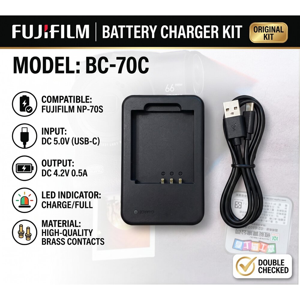 ✨富士📸 Fujifilm BC-70C 原廠充電器 恆昶公司貨 mini99 專用 6個月保固 裸裝(拆機配件)-圖片-2