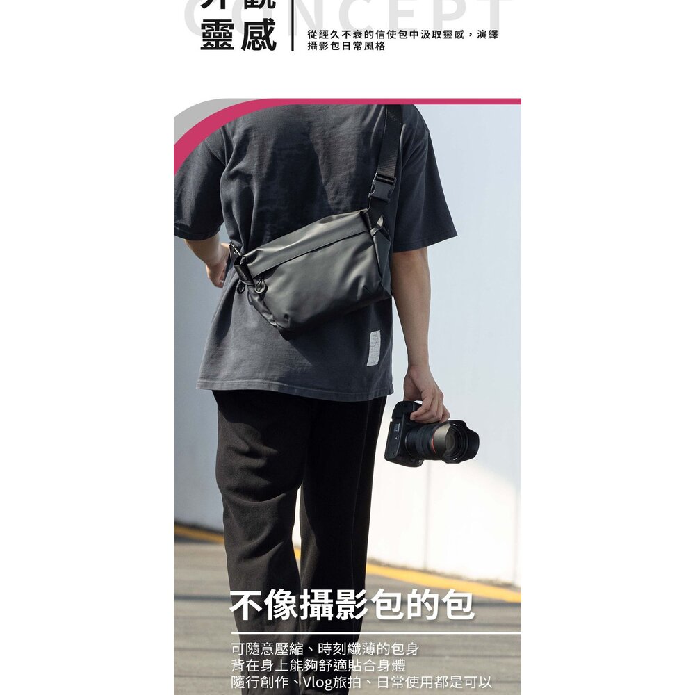 💯正品 優籃子 Ulanzi PB008 拍立得 GR3 相機包 攝影包 郵差包 防潑水 高耐磨 / 6L大容量-圖片-10