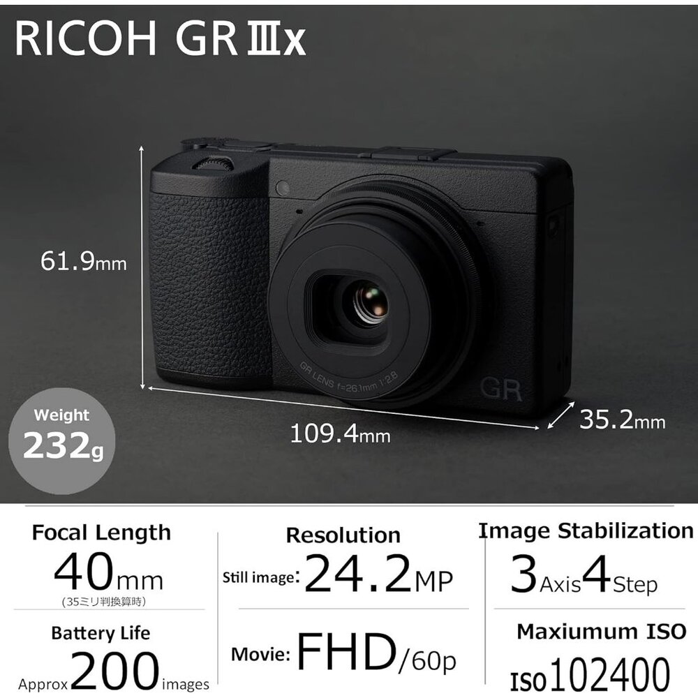 💯正品 平輸 24期0利率 RICOH GRIIIx GR3 GRIII HDF 送記憶卡電池座充 一年保固 宅配免運-圖片-2