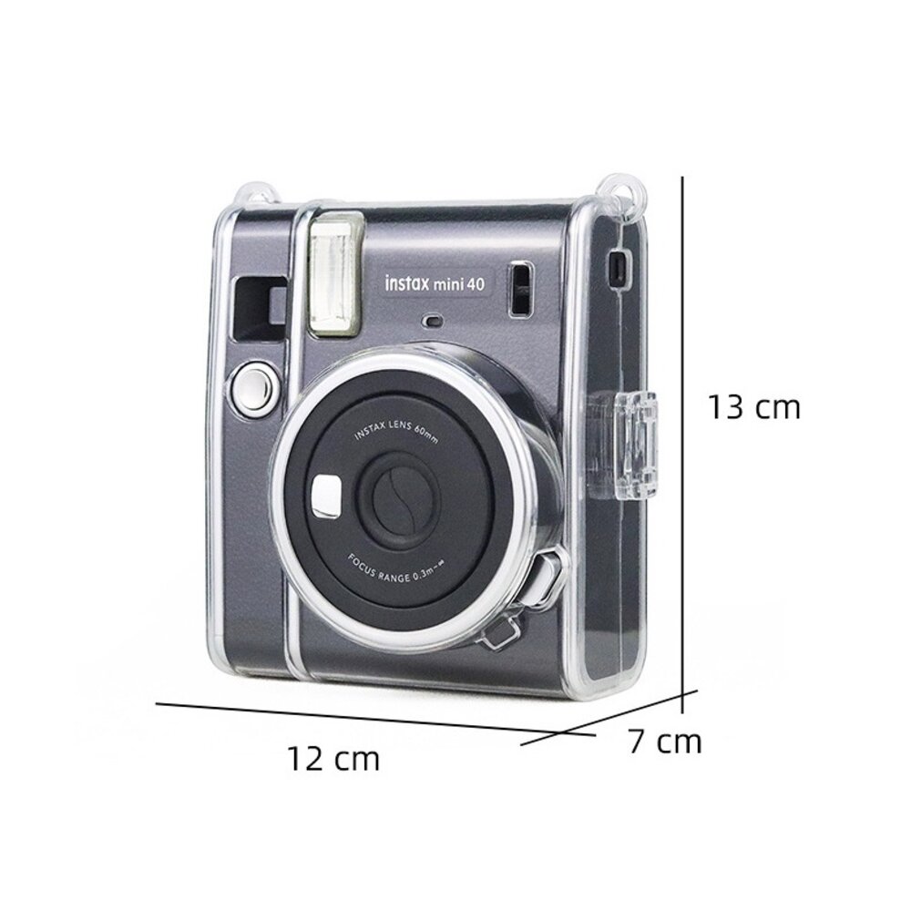 📷現貨 富士 instax mini 40 專用皮套 原廠/副廠/水晶殼 相機包 復古黑 棕 咖啡 白 附背帶-圖片-4