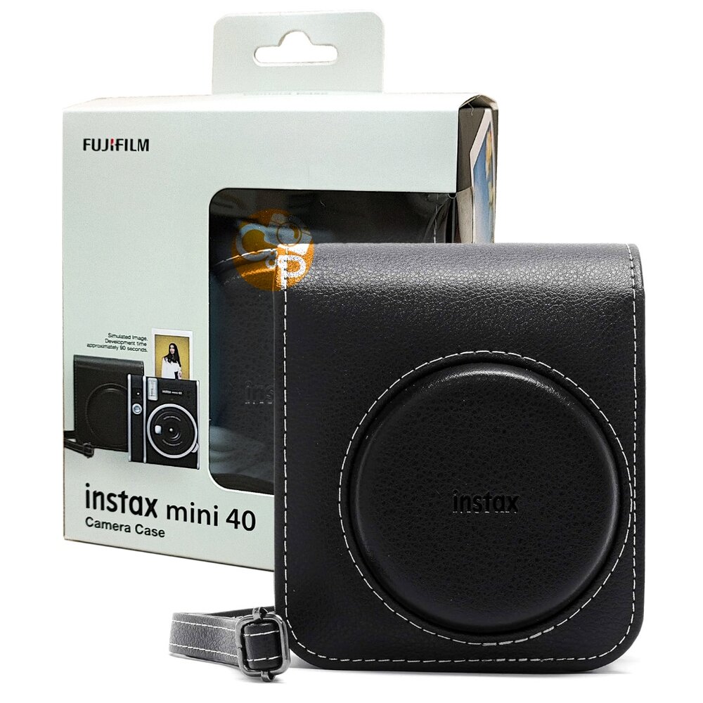 3076240205-📷現貨 富士 instax mini 40 專用皮套 原廠/副廠/水晶殼 相機包 復古黑 棕 咖啡 白 附背帶