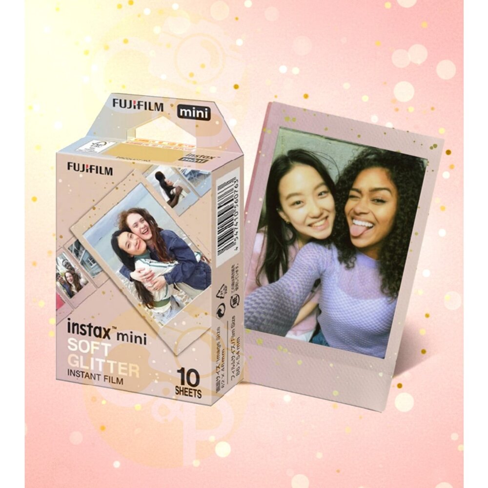 ✨富士📸 Instax Mini 柔光閃耀 拍立得 底片 10張入 柔光閃粉邊框 日本原裝 mini機型適用 現貨📸-圖片-1