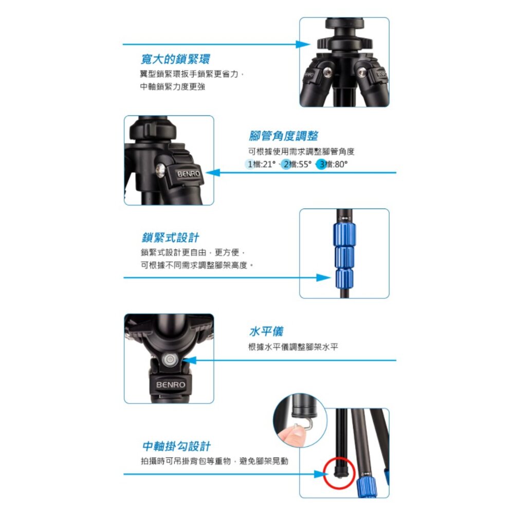 📷現貨 💯公司貨 BENRO 百諾 TSL08CN00 碳纖維 / TSL08AN00 鋁合金 腳架組-圖片-2