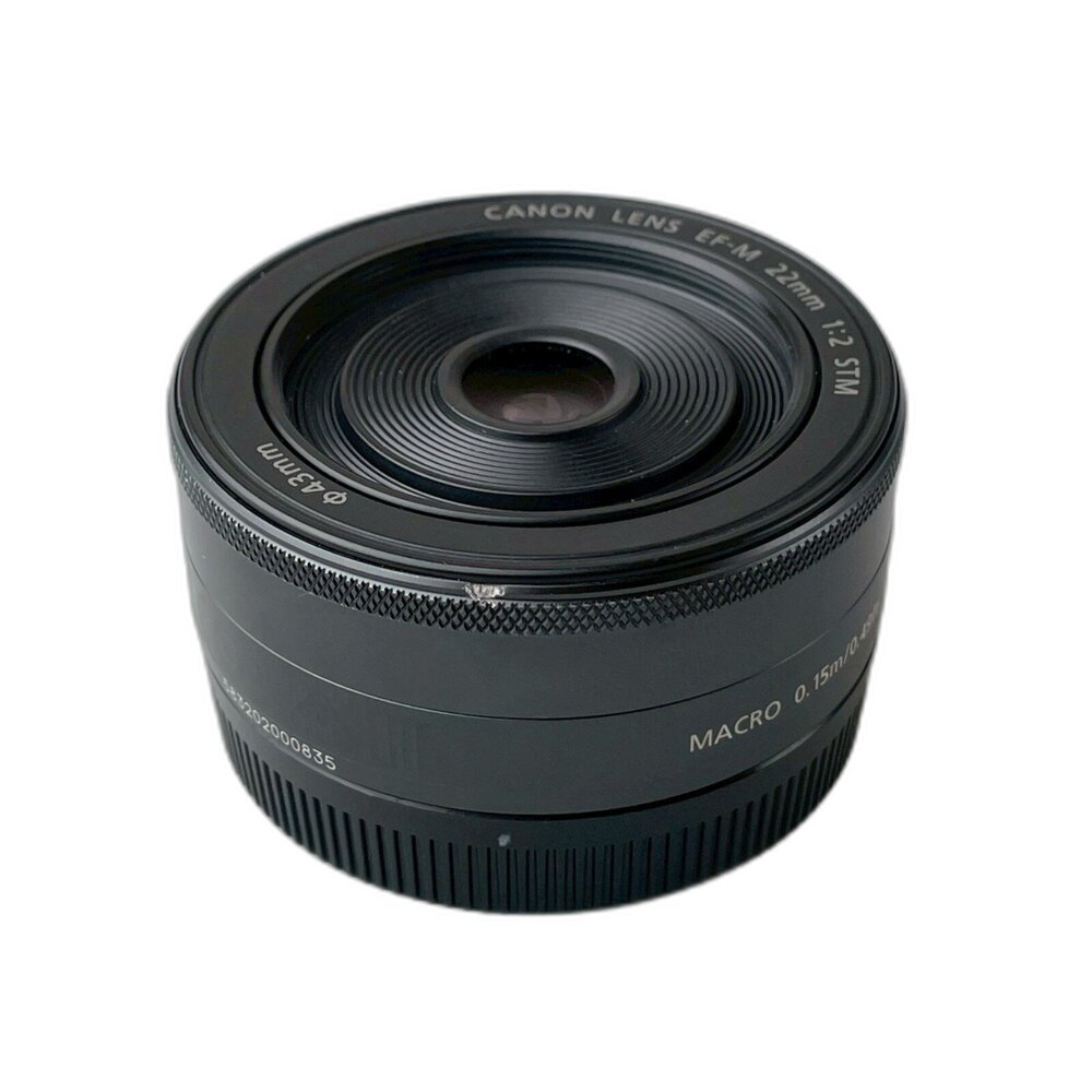 ( 佳能M鏡定焦 ) Canon EFM 22mm F2 STM 超大光圈 散景美 人像 餅乾鏡 側邊有磕碰痕跡 #0-圖片-3