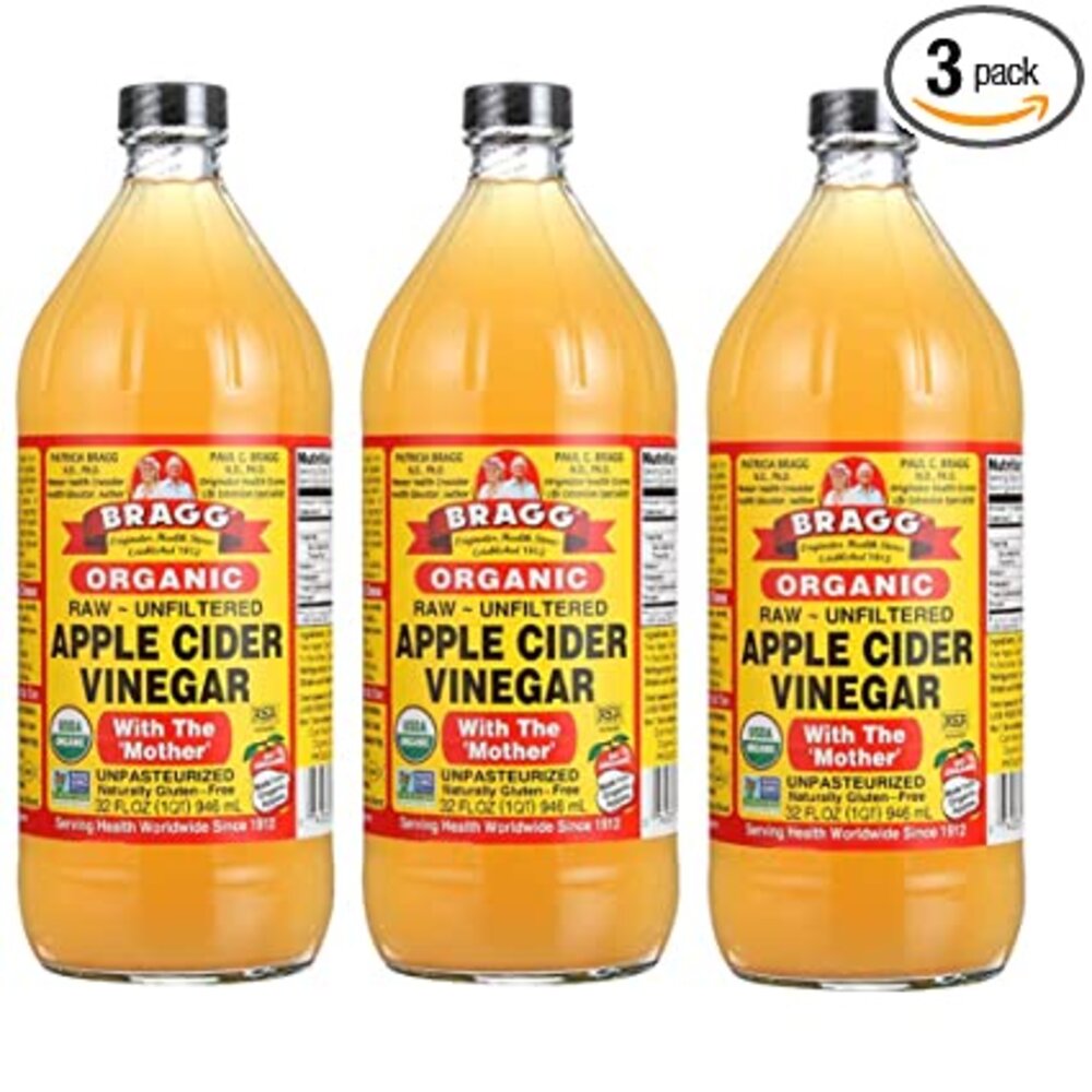 20826260303-無糖蘋果醋大罐 ! 誠意對抗通膨！Bragg 阿婆有機蘋果醋 32oz x 3 罐 (是3罐)! 到2027-05-12