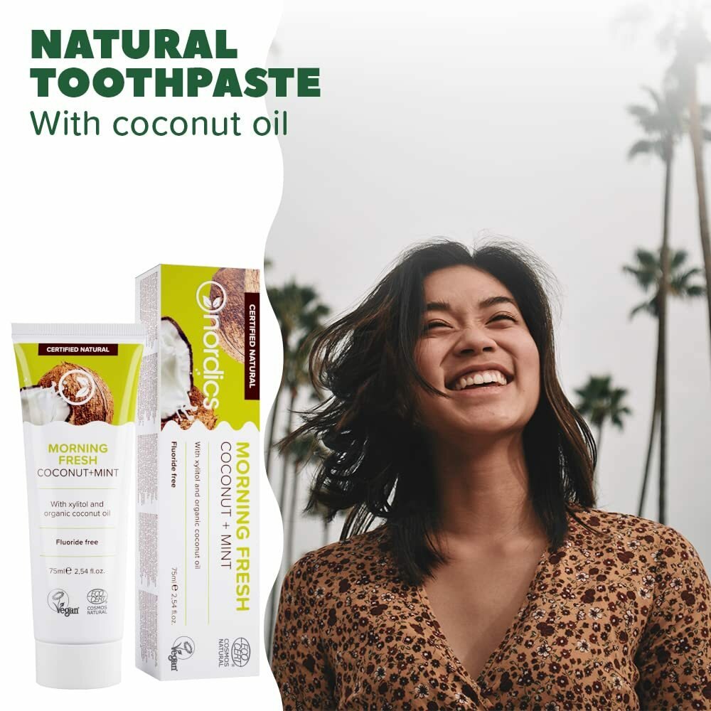 早晨清新(無氟)牙膏75毫升 Nordics Morning Fresh Coconut Mint Toothpaste-圖片-1