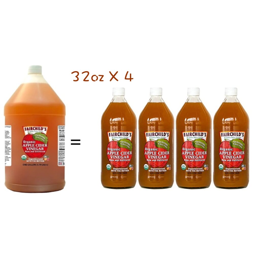 Fairchild's 美國費爾有機蘋果醋128oz~伯格醫師唯一推薦 100%不加一滴水的最好的醋~自家廠房、堅持做最-圖片-1
