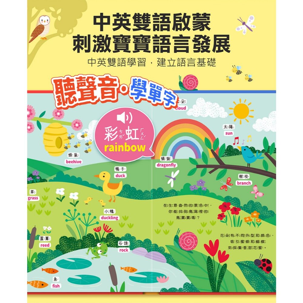 媽媽買 魔法雙語情境音效書 風車寶貝 中英雙語學習 語言啟蒙工具書 親子共讀推薦 找找看 遊戲書 音效書-圖片-3