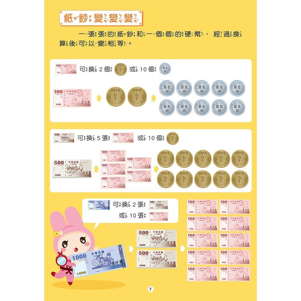 媽媽買 忍者兔認識錢幣學算術 幼福 認識錢幣 算術 忍者兔 錢幣教學-圖片-3