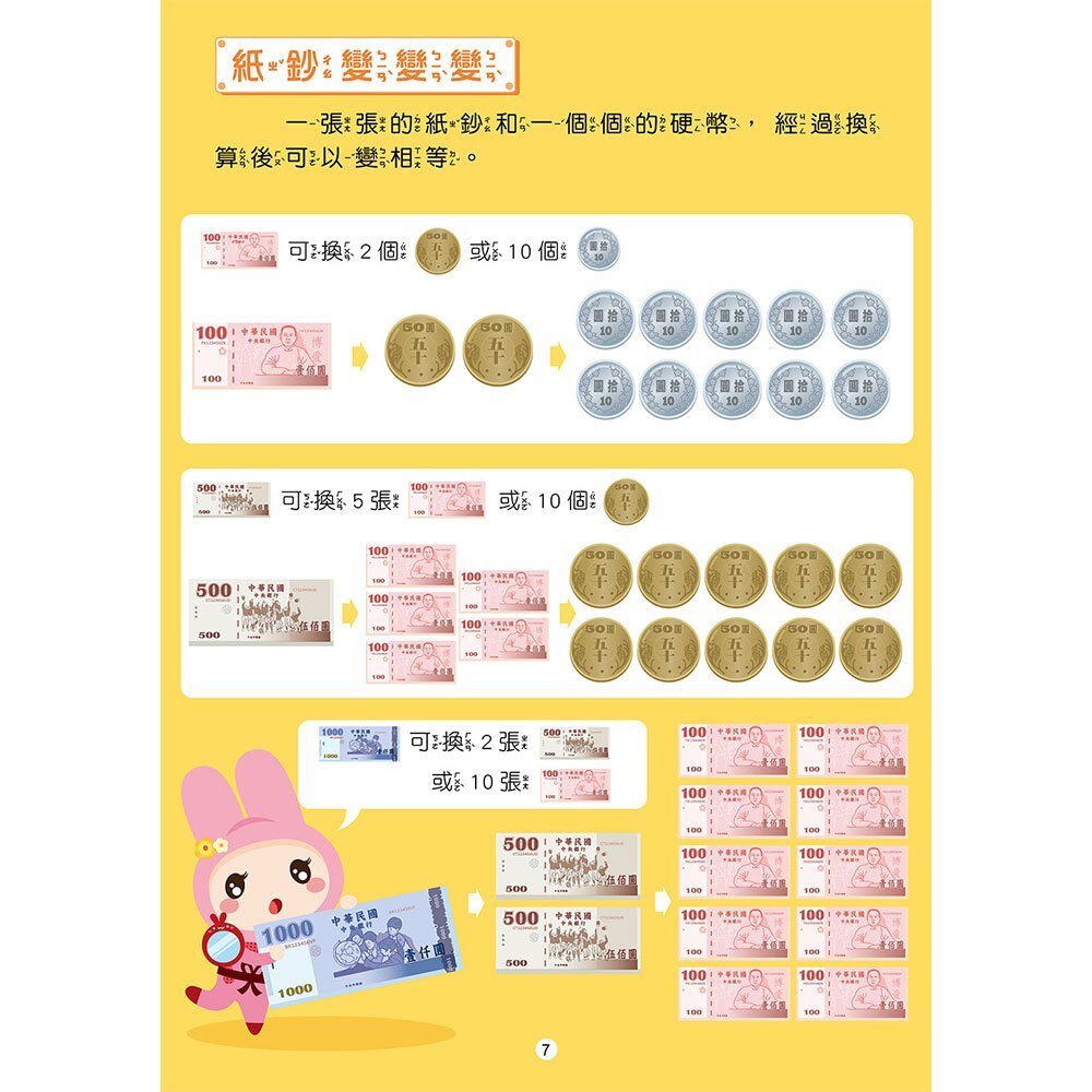 媽媽買 忍者兔認識錢幣學算術 幼福 認識錢幣 算術 忍者兔 錢幣教學-圖片-7