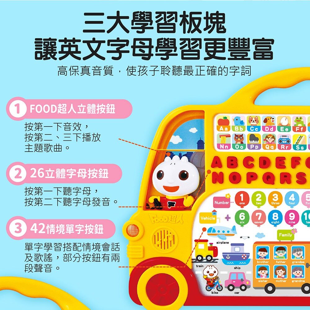 媽媽買 FOOD超人-學習巴士 風車寶貝 FOOD超人 ABC學習巴士 ㄅㄆㄇ學習巴士 ABC ㄅㄆㄇ-圖片-2