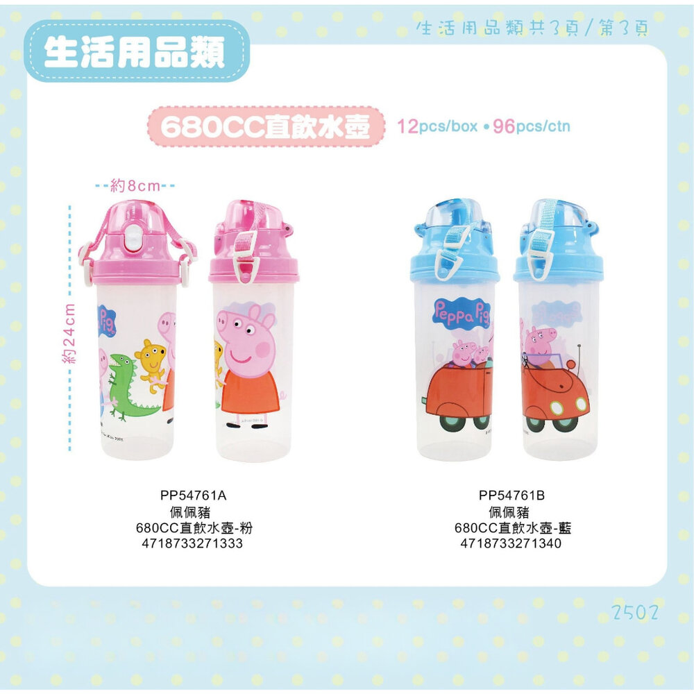 媽媽買 直飲水壺 (680ml) 角落生物 角落小夥伴 兒童水壺 安全材質 汪汪隊 佩佩豬-圖片-4