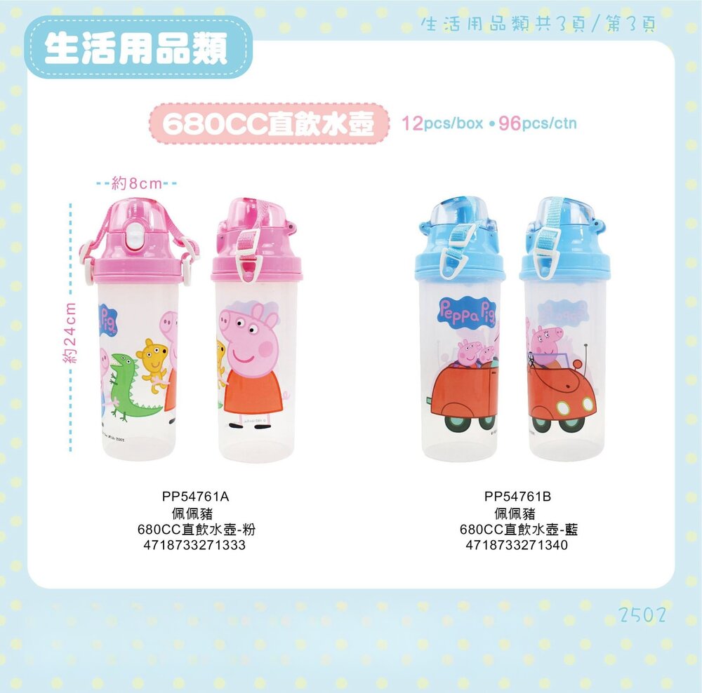 媽媽買 直飲水壺 (680ml) 角落生物 角落小夥伴 兒童水壺 安全材質 汪汪隊 佩佩豬-圖片-6