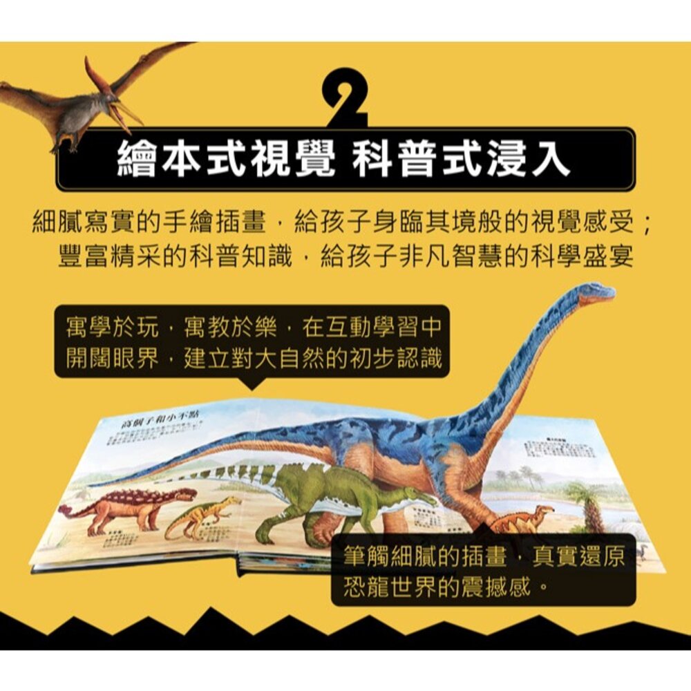 媽媽買 會動的大恐龍百科立體書 風車寶貝 學習百科 親子共讀 立體書 立體場景-圖片-5