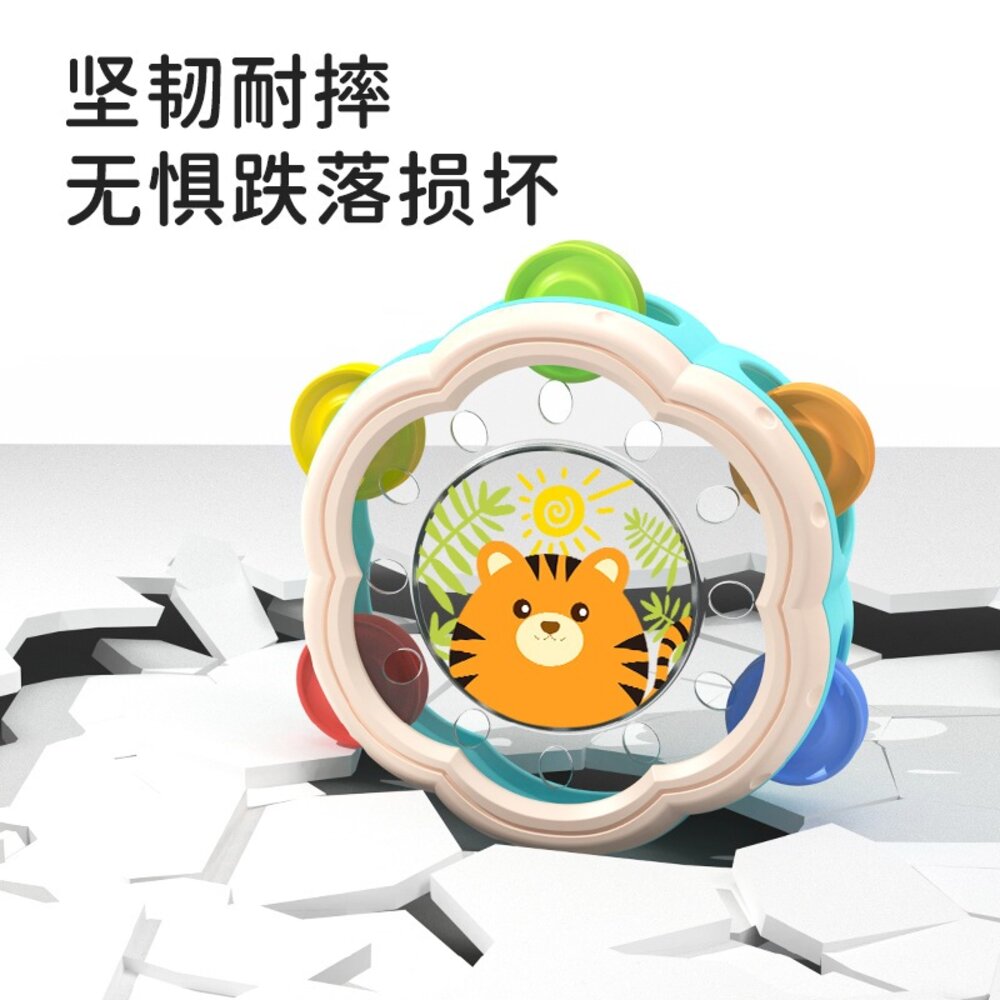媽媽買 手拍鈴鼓 手拍鼓 拍拍鼓 搖鈴 音樂玩具 打擊樂器-圖片-2