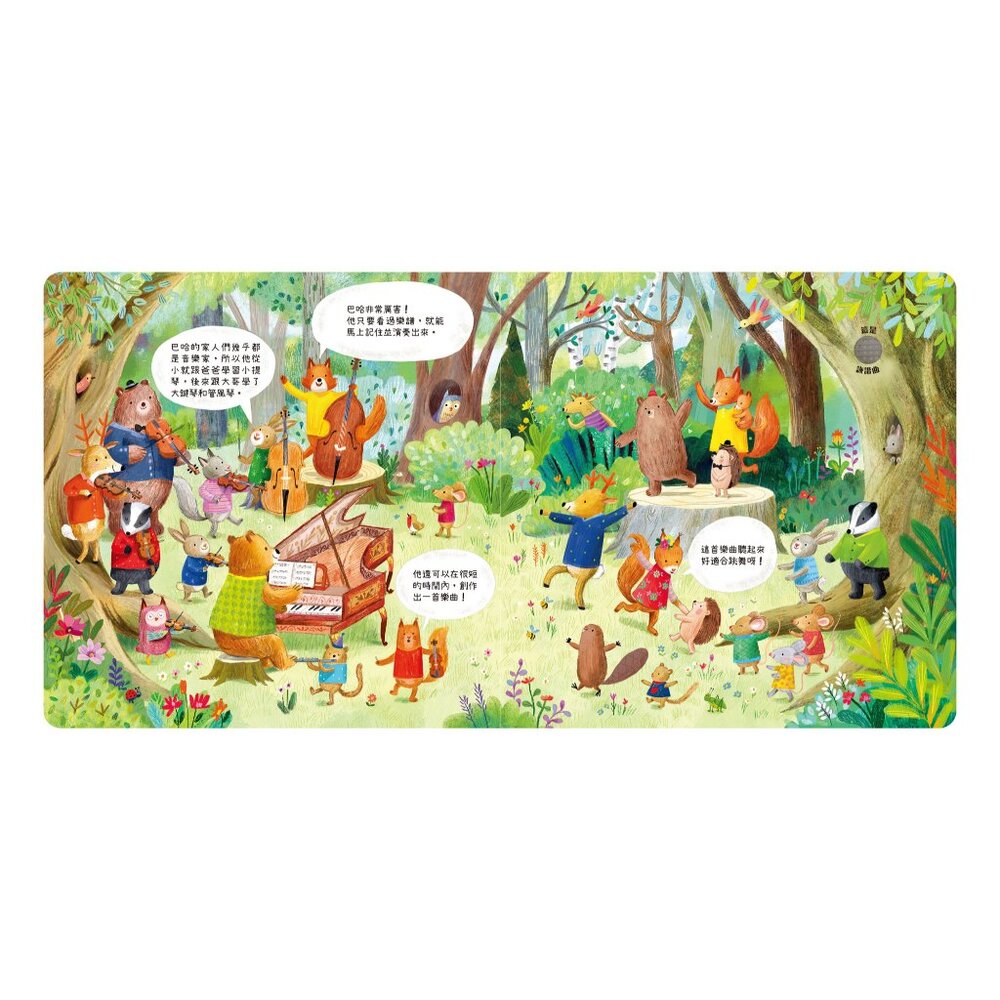 媽媽買 森林裡的動物音樂會 禾流文創 音樂互動繪本 古典音樂 啟蒙故事書 親子共讀-圖片-2