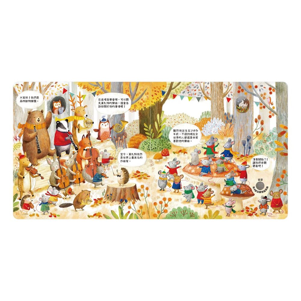 媽媽買 森林裡的動物音樂會 禾流文創 音樂互動繪本 古典音樂 啟蒙故事書 親子共讀-圖片-7