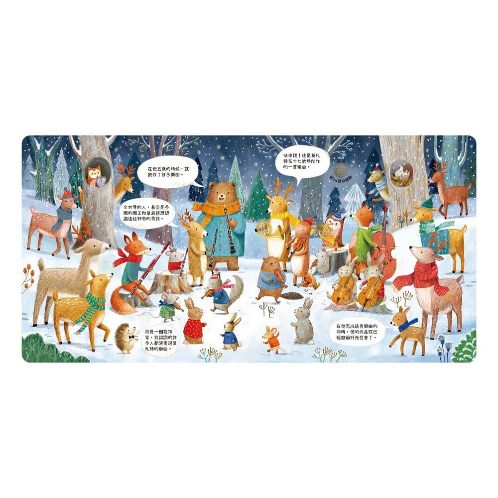 媽媽買 森林裡的動物音樂會 禾流文創 音樂互動繪本 古典音樂 啟蒙故事書 親子共讀-圖片-8