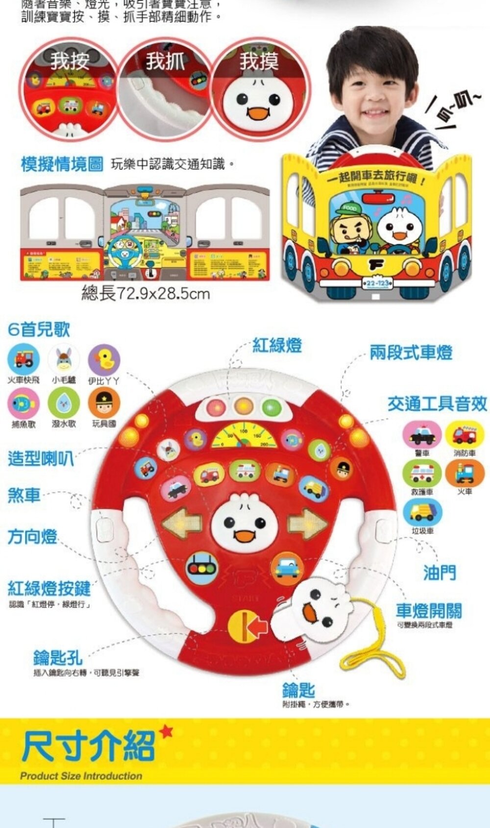 媽媽買 汽車遊戲方向盤 風車寶貝 FOOD超人 方向盤玩具 聲光玩具 擬真方向盤-圖片-9