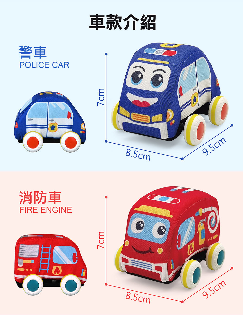 媽媽買 寶寶布製迴力玩具車 風車寶貝 FOOD超人 迴力車 可水洗玩具 救護車 消防車 幼兒交通工具-圖片-12