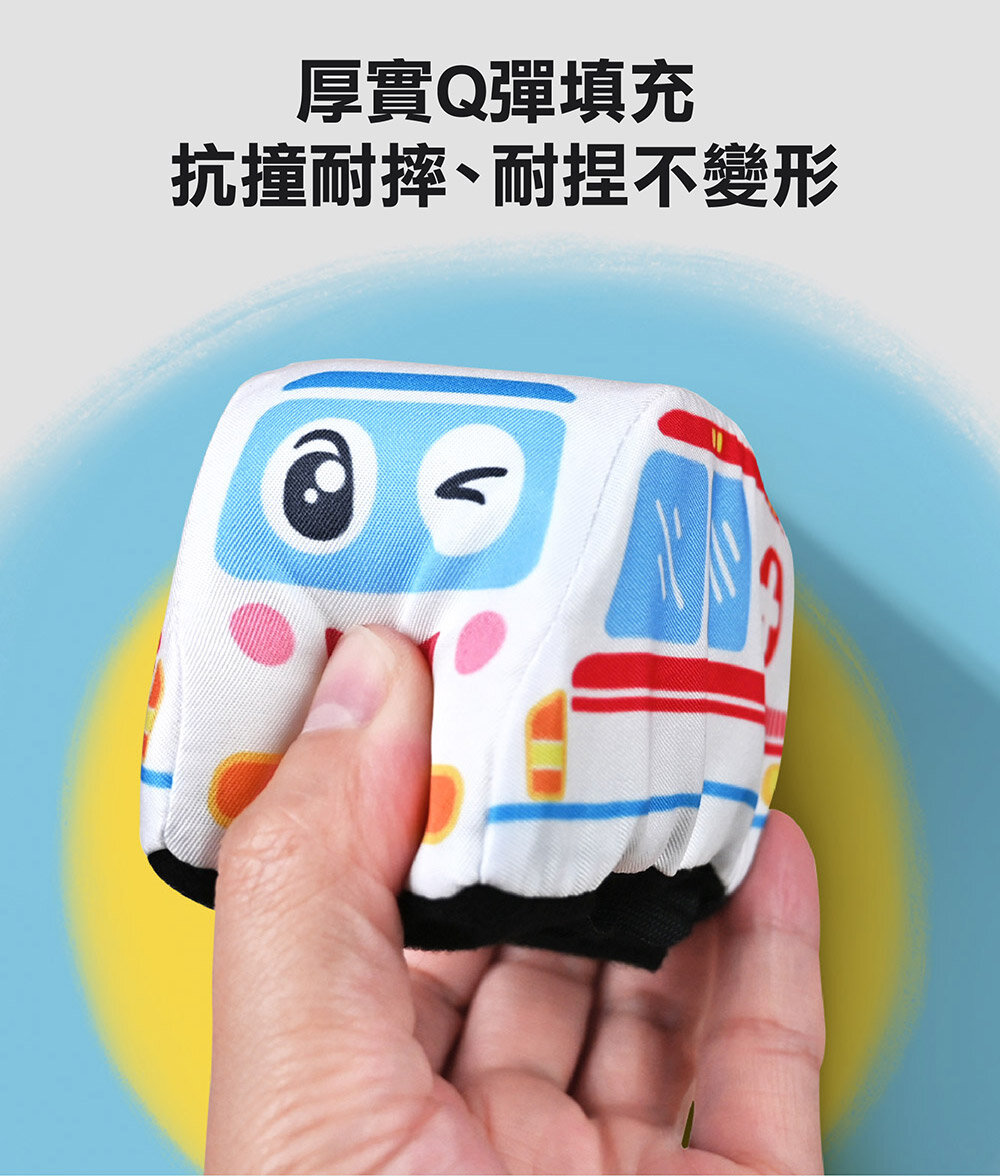 媽媽買 寶寶布製迴力玩具車 風車寶貝 FOOD超人 迴力車 可水洗玩具 救護車 消防車 幼兒交通工具-圖片-8