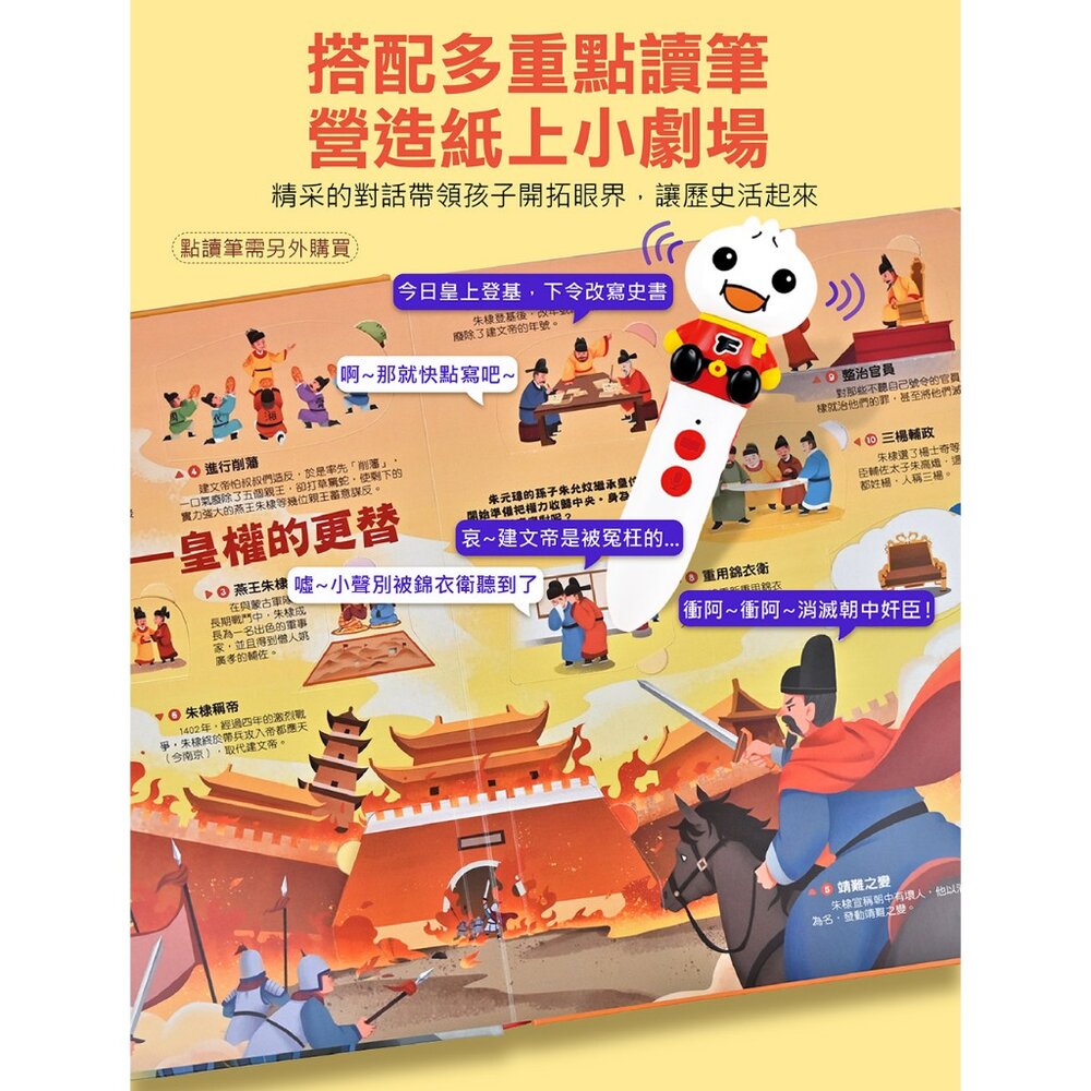 媽媽買 寫給孩子的中國歷史圖解翻翻書 風車寶貝 FOOD超人 翻翻書 歷史百科 點讀有聲書-圖片-7