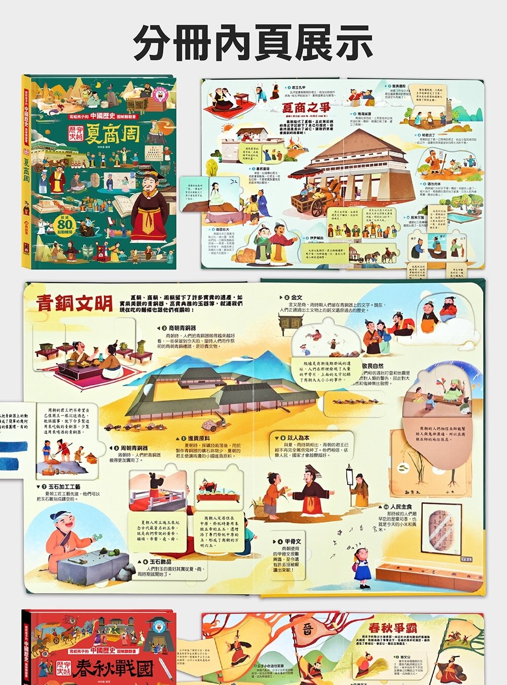 媽媽買 寫給孩子的中國歷史圖解翻翻書 風車寶貝 FOOD超人 翻翻書 歷史百科 點讀有聲書-圖片-9