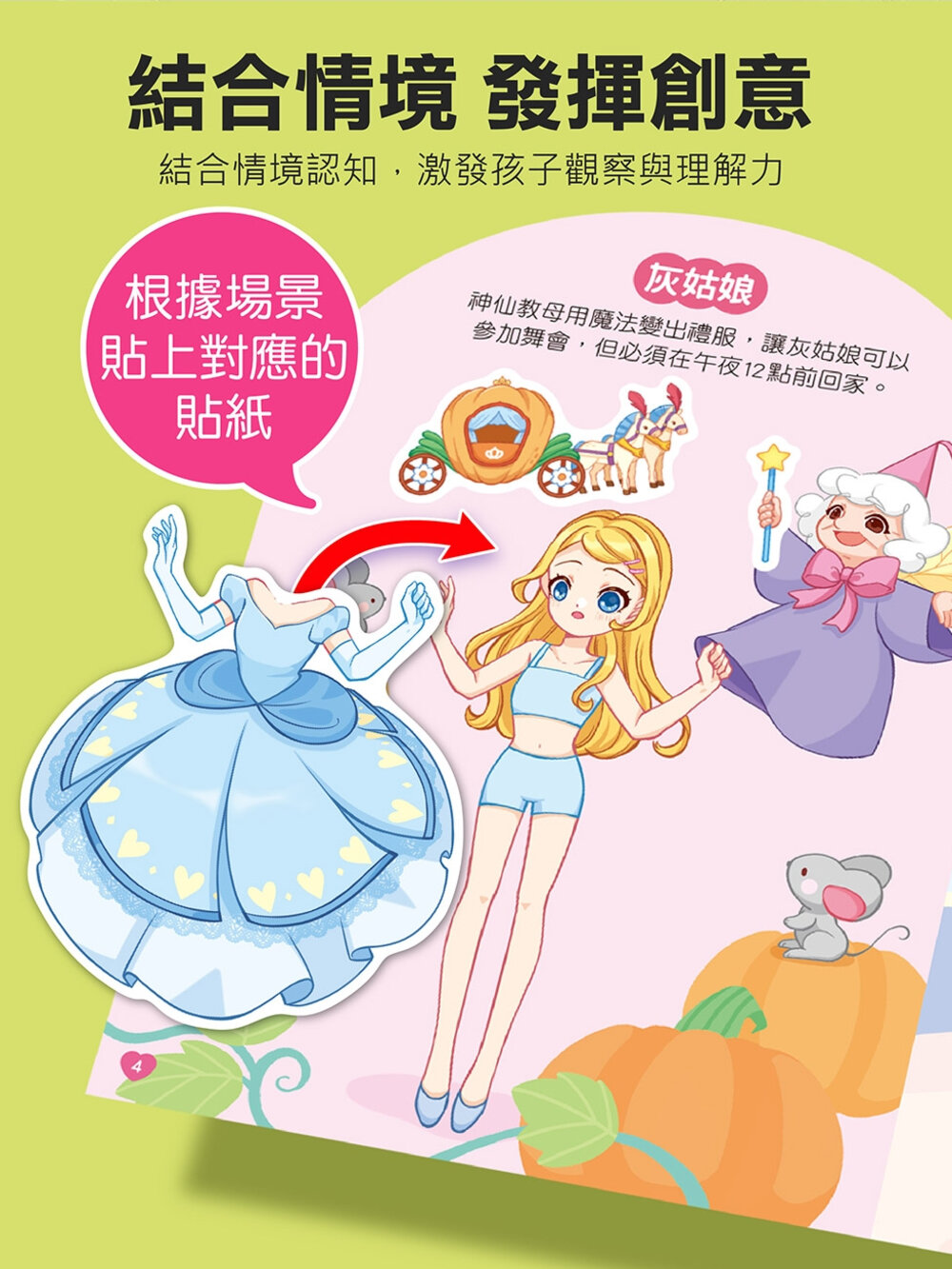 媽媽買 公主益智遊戲貼紙書 風車寶貝 FOOD超人 貼紙書 N次貼 多次貼 換裝貼紙-圖片-1