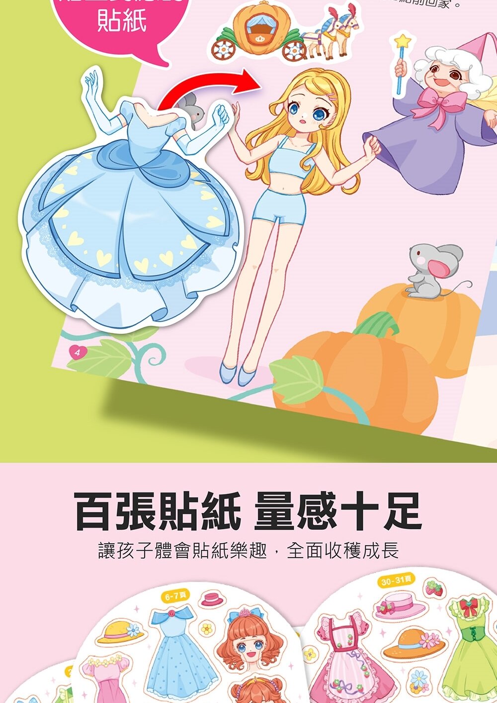 媽媽買 公主益智遊戲貼紙書 風車寶貝 FOOD超人 貼紙書 N次貼 多次貼 換裝貼紙-圖片-10