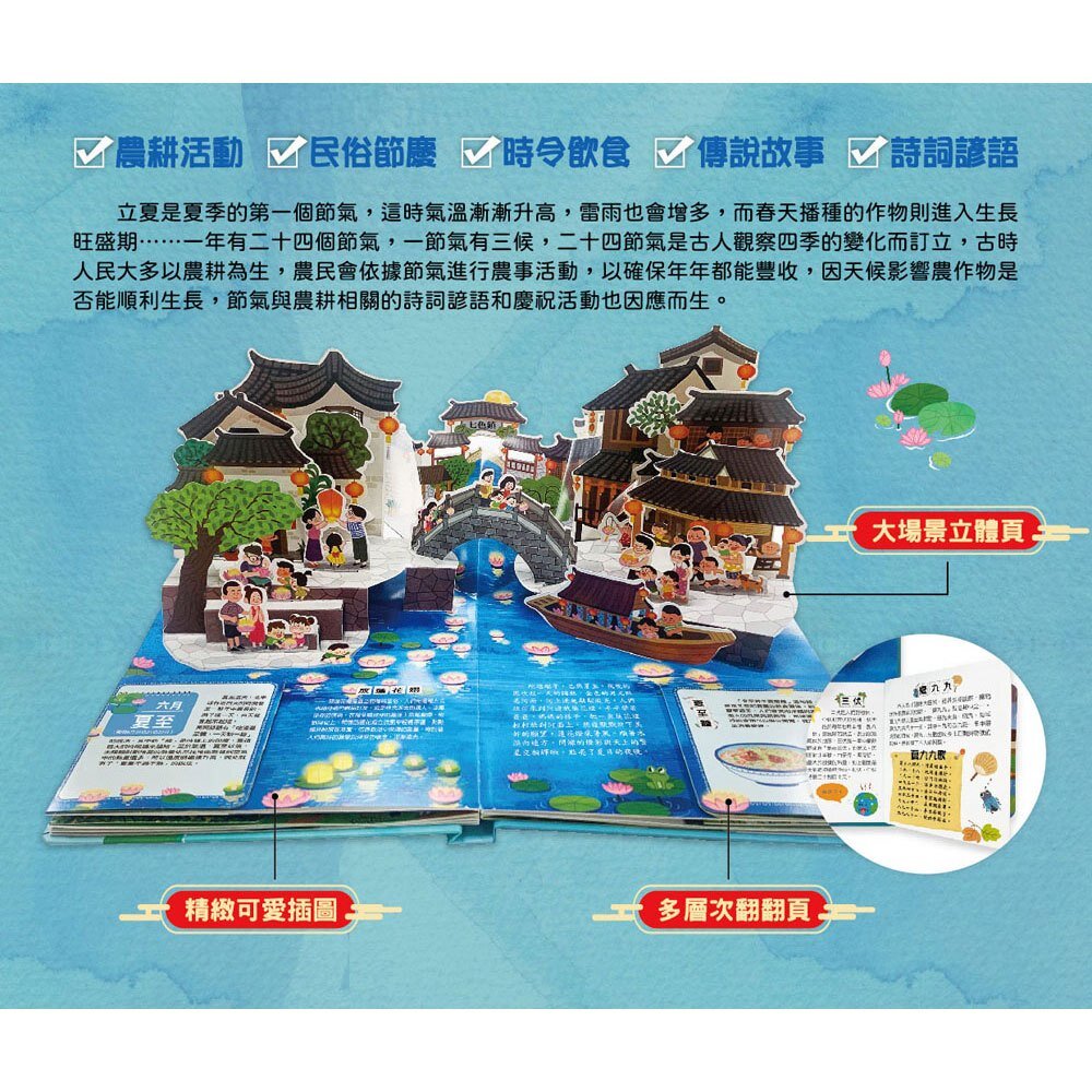 媽媽買 我們的二十四節氣 幼福  立體書 推拉書 互動書 遊戲書 繪本 童書 二十四節氣-圖片-11