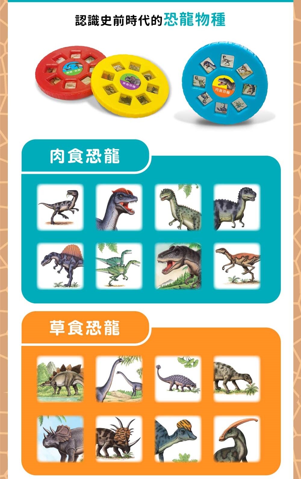 媽媽買 有聲投影手電筒 華碩文化 小百科 繪本 童書 投影手電筒 吼~吼~ 恐龍來了 前進動物王國 厚紙書-圖片-11