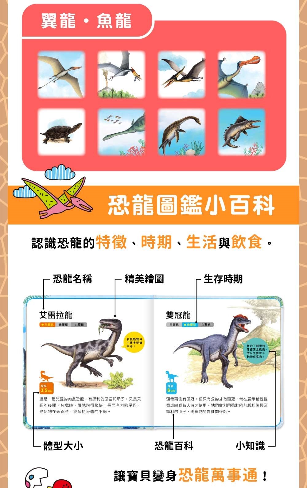 媽媽買 有聲投影手電筒 華碩文化 小百科 繪本 童書 投影手電筒 吼~吼~ 恐龍來了 前進動物王國 厚紙書-圖片-12