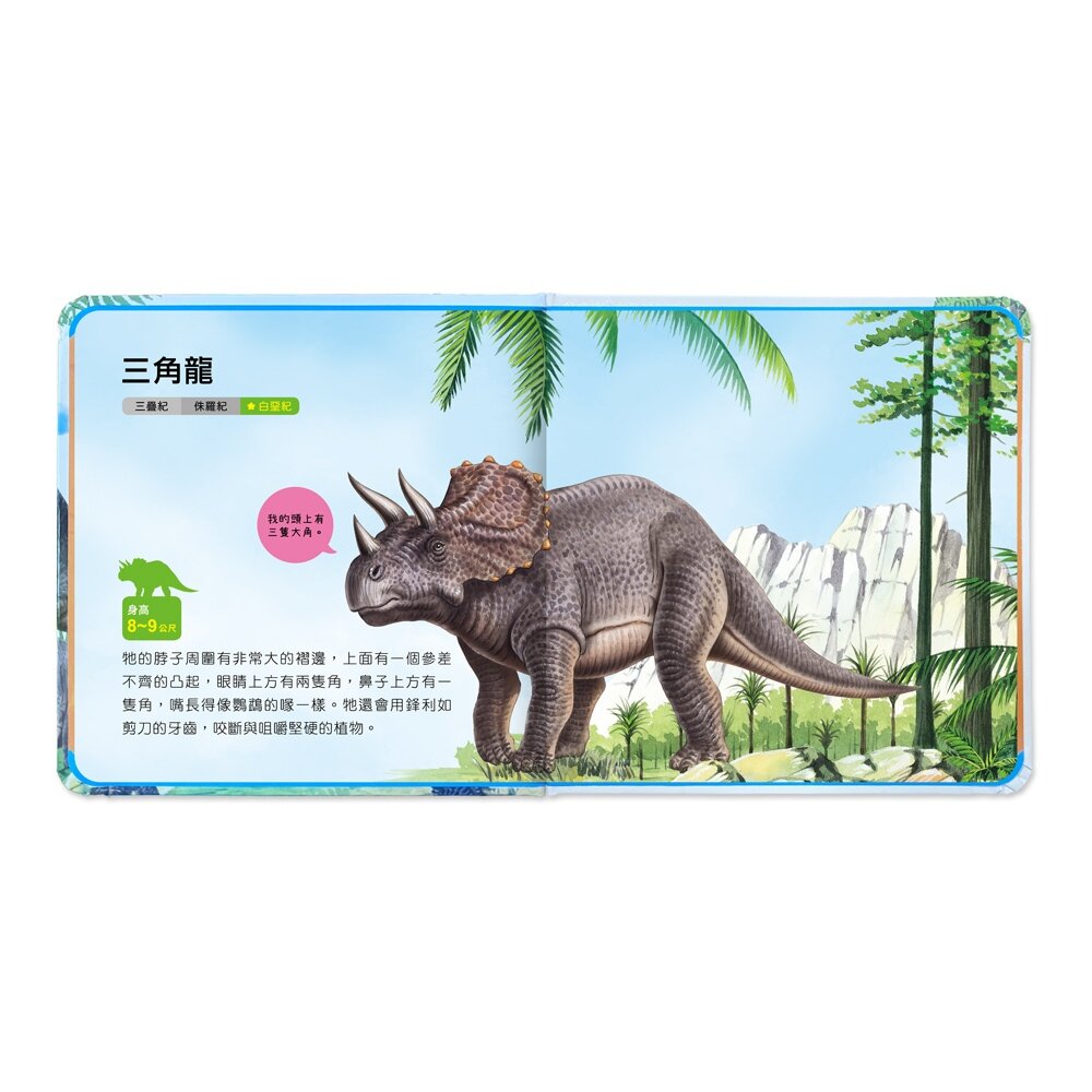 媽媽買 有聲投影手電筒 華碩文化 小百科 繪本 童書 投影手電筒 吼~吼~ 恐龍來了 前進動物王國 厚紙書-圖片-8