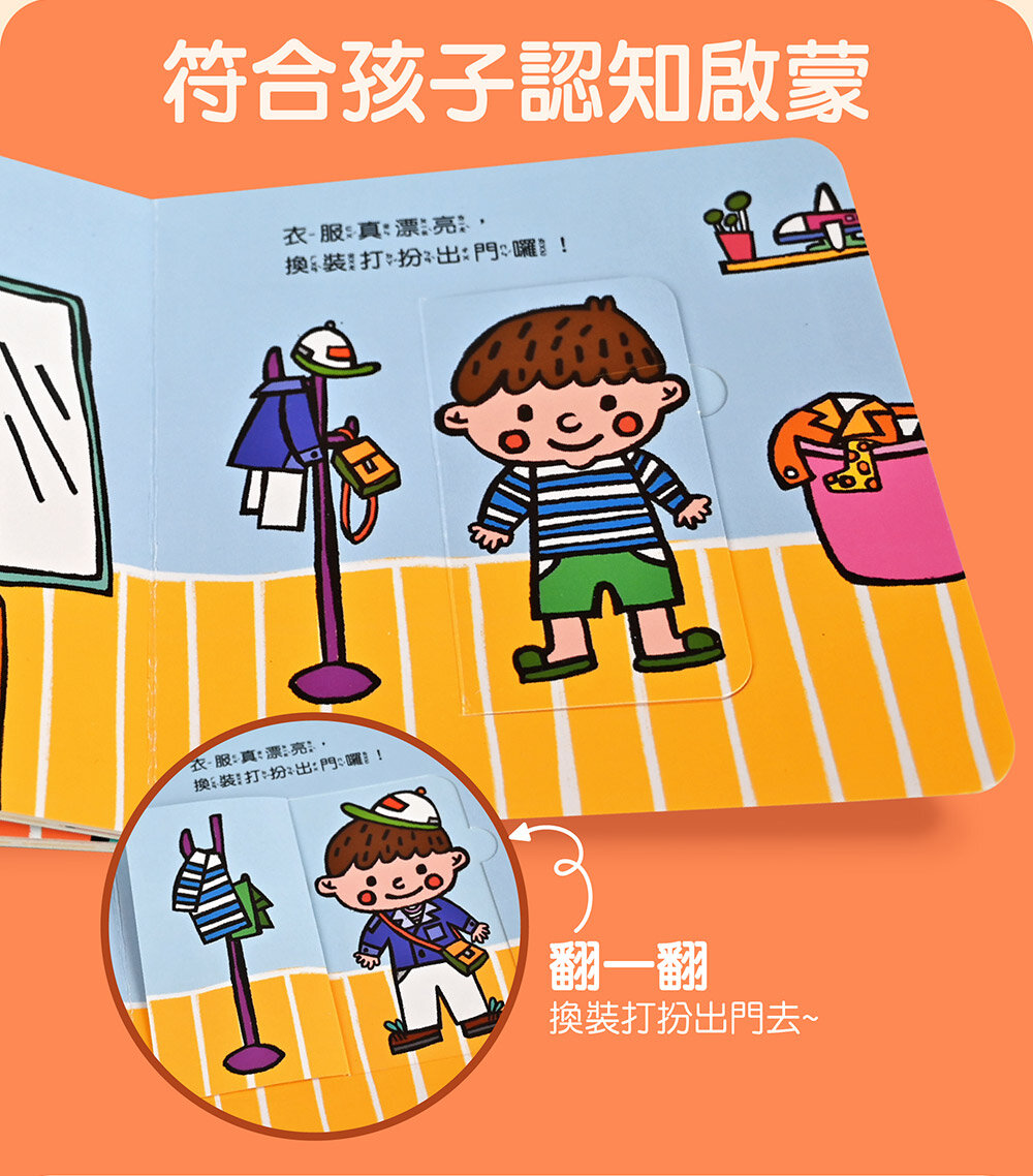 媽媽買 第一本認知推拉轉 風車寶貝 FOOD超人 機關書 厚紙書-圖片-8