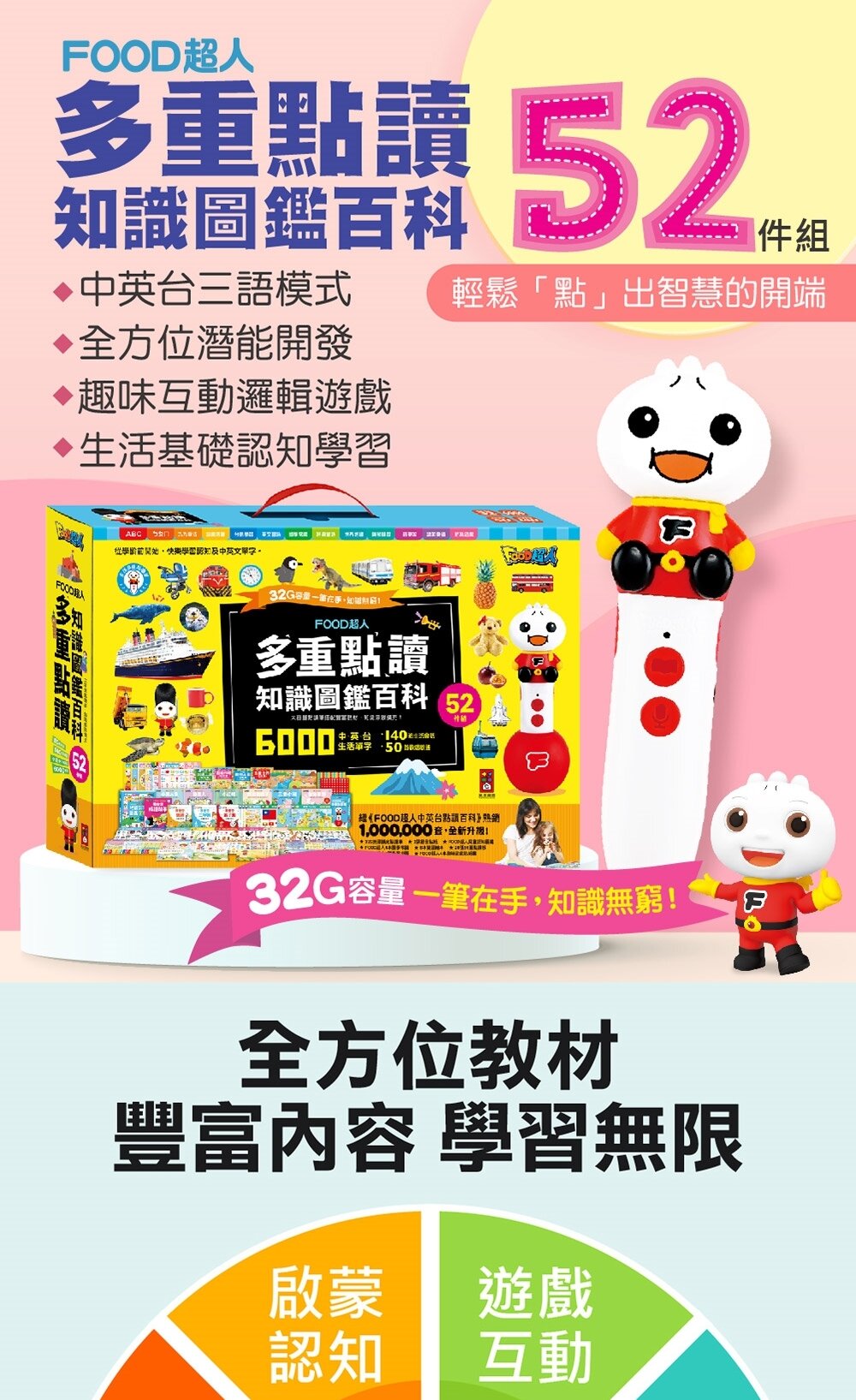 媽媽買 多重點讀 知識圖鑑百科52件組 風車寶貝 FOOD超人 點讀筆 知識百科-圖片-4
