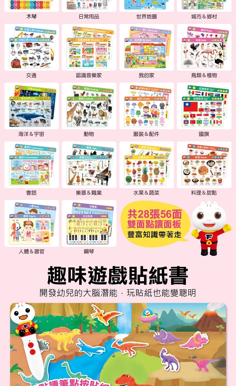 媽媽買 多重點讀 知識圖鑑百科52件組 風車寶貝 FOOD超人 點讀筆 知識百科-圖片-9