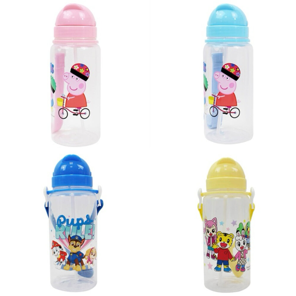 000740-媽媽買 佩佩豬 粉紅豬小妹 汪汪隊立大功 巧虎 圓頭吸管水壺(500ml)