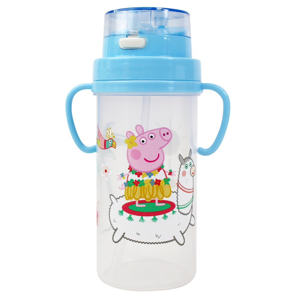 媽媽買 汪汪隊立大功 佩佩豬 麵包超人 巧虎 兩用式多功能水壺 附背帶 雙手把水壺 雙把手 吸管水壺(370ml)-圖片-8