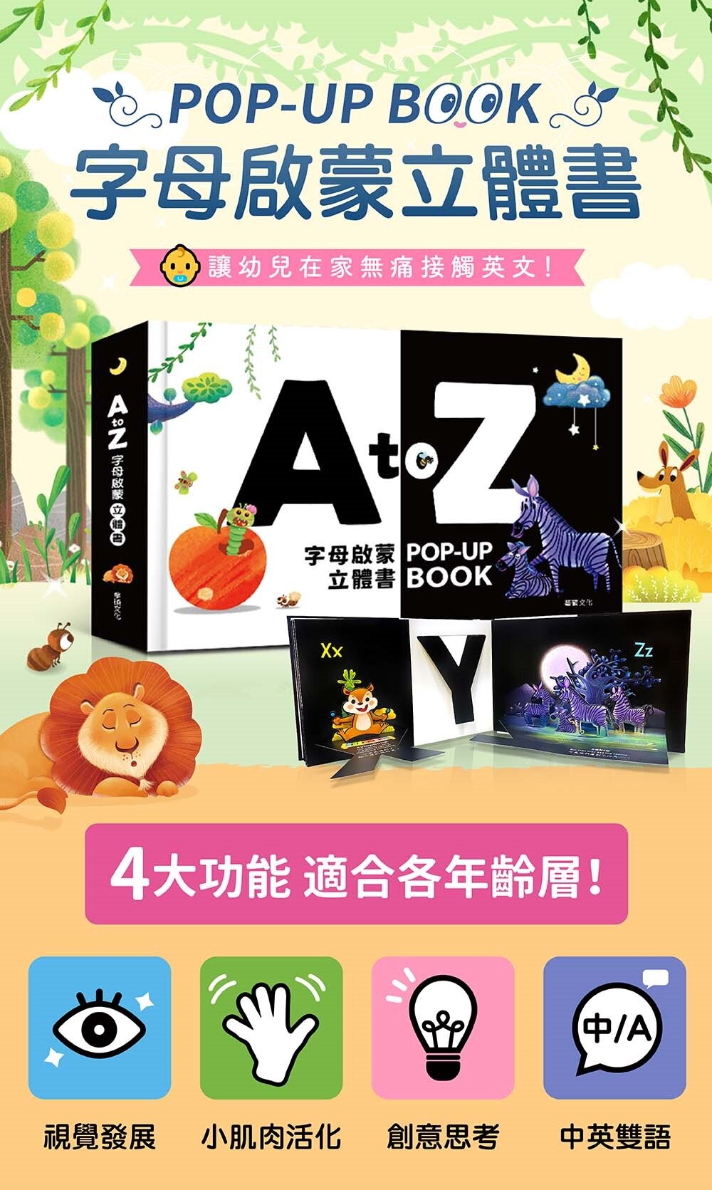 媽媽買 A to Z字母啟蒙立體書 華碩文化 立體書 厚紙書 A到Z ABC 字母 繪本 童書-圖片-8
