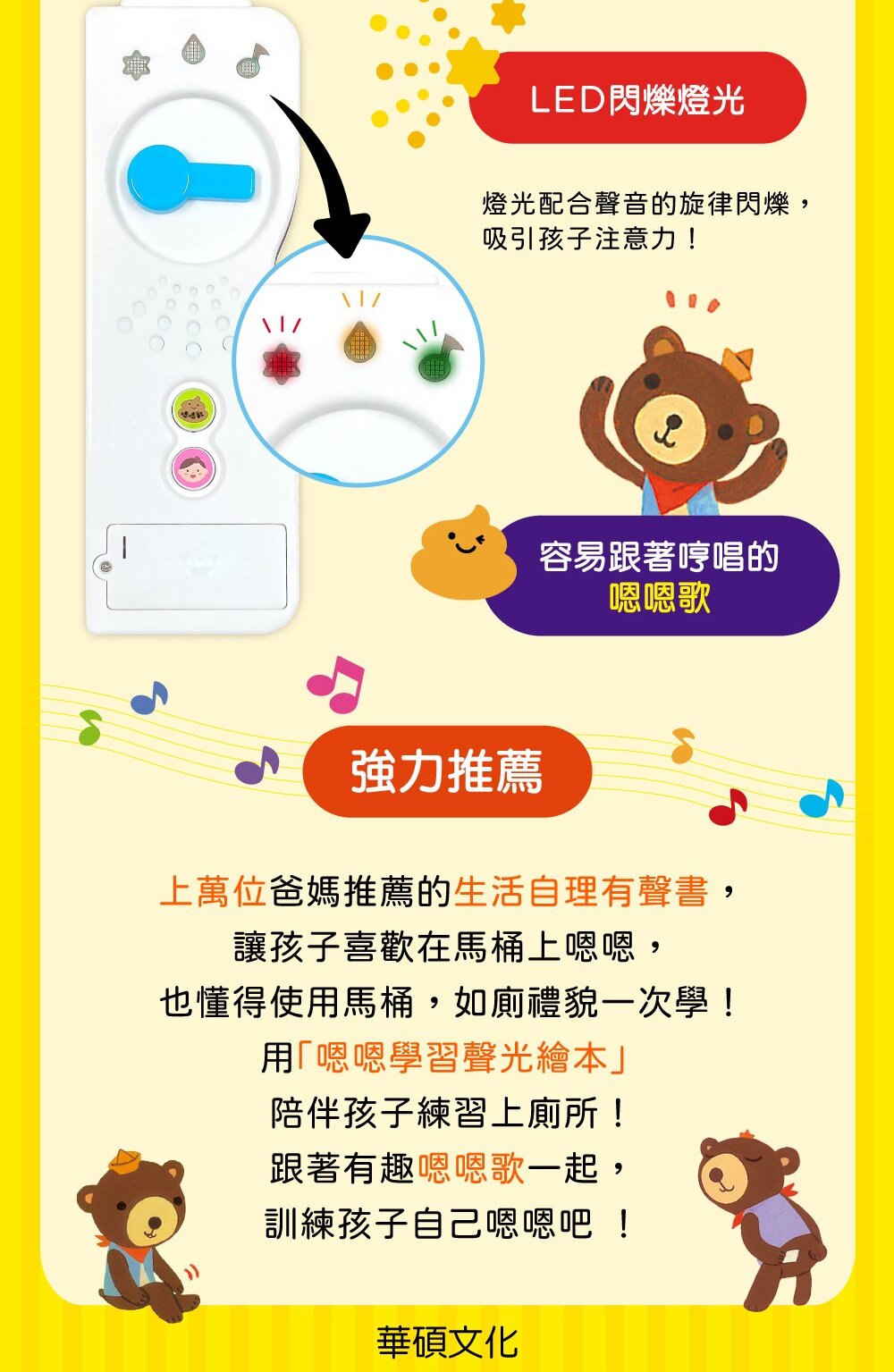 媽媽買 嗯嗯出來了!華碩文化 有聲書 生活自理 厚紙書 遊戲書-圖片-5