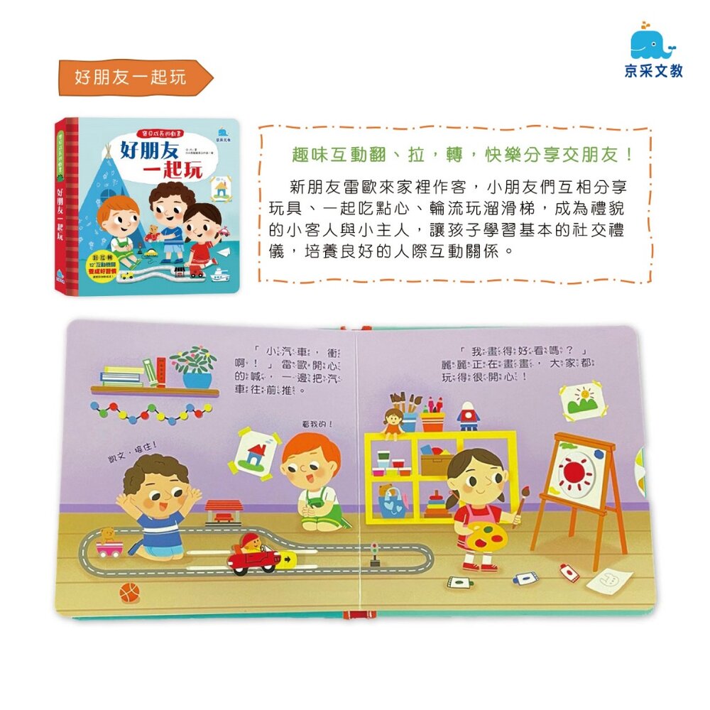 媽媽買 寶貝成長遊戲書 京采文教 生活教育繪本 寶寶習慣書 幼兒互動書 翻翻書 親子共讀 行為引導-圖片-4