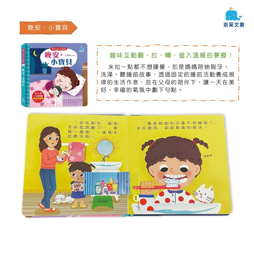 媽媽買 寶貝成長遊戲書 京采文教 生活教育繪本 寶寶習慣書 幼兒互動書 翻翻書 親子共讀 行為引導-圖片-5